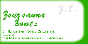 zsuzsanna bonts business card